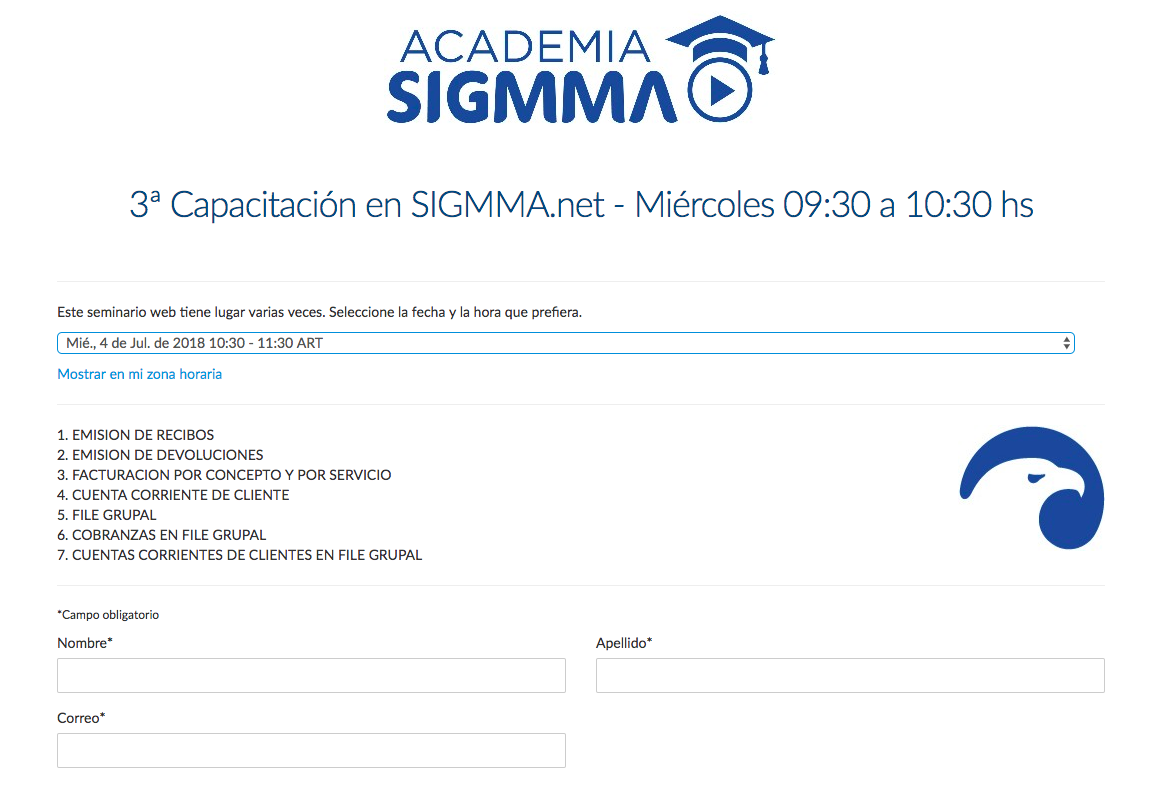Webinar SIGMMA.net - Capacitaciones